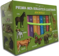 Coperta cărții Cutie. Prima mea bibliotecă ilustrată. Animale. Bebe învață (8 cărticele)