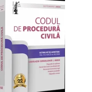 Coperta cărții Codul de procedura civila. Septembrie 2026. Editie tiparita pe hartie alba