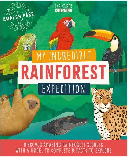 Coperta cărții Rainforest Explorer Book and Model Ki