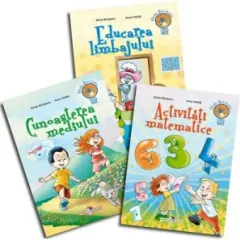 Coperta cărții Set grupa mare 3 caiete (Activitati matematice, Cunoasterea mediului, Educarea limbajului)