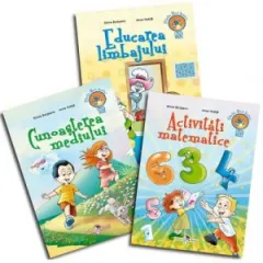 Coperta cărții Set grupa mare 3 caiete (Activitati matematice, Cunoasterea mediului, Educarea limbajului)