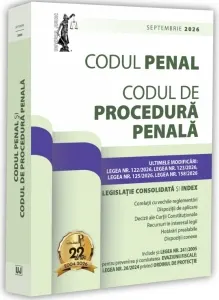 Coperta cărții Codul penal si Codul de procedura penala. Septembrie 2026. Editie tiparita pe hartie alba