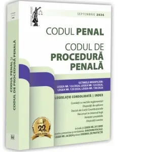 Coperta cărții Codul penal si Codul de procedura penala. Septembrie 2026. Editie tiparita pe hartie alba