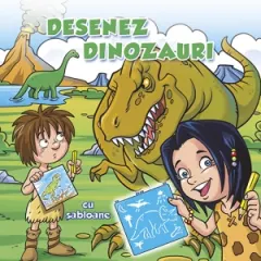 Coperta cărții Desenez dinozauri cu sabloane