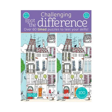 Coperta cărții Challenging Spot the Difference Over 60 Timed Puzzles to Test Your Skills