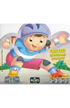 Coperta cărții Patinaj. Abtibilduri colorate + Jucarie de plus