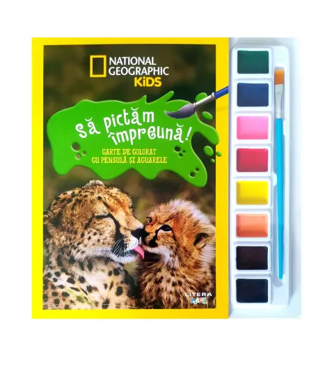 Coperta cărții National Geographic Kids. Sa pictam impreuna! Carte de colorat cu pensula si acuarele