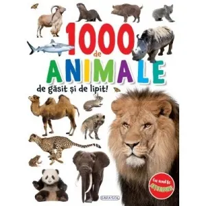 Coperta cărții 1000 de animale de gasit si lipit