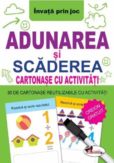 Coperta cărții Adunarea si scaderea. Cartonase cu activitati