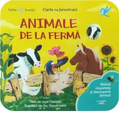 Coperta cărții Bebe invata. Animale de la ferma. Carte cu ferestruici