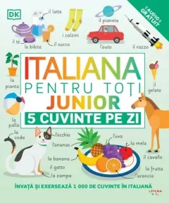 Coperta cărții Italiana pentru toți. Junior. 5 cuvinte pe zi