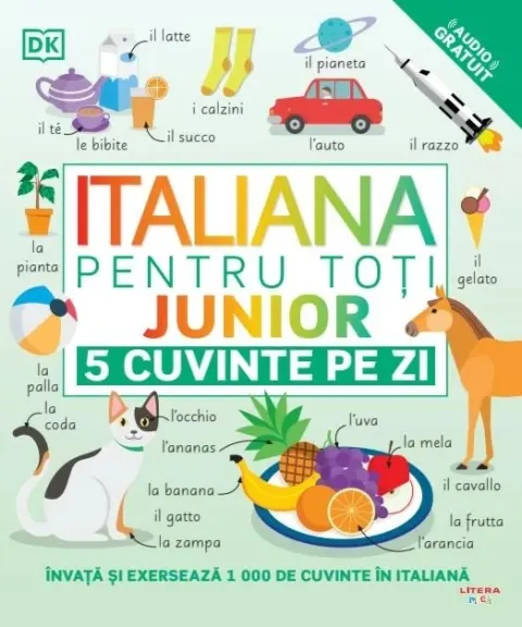 Coperta cărții Italiana pentru toți. Junior. 5 cuvinte pe zi