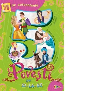 Coperta cărții 5 Povesti pe si-la-be (verde, cu 70 autocolante)
