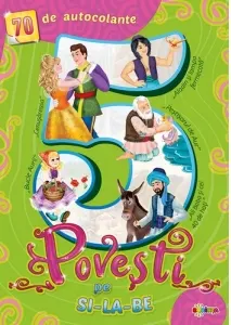 Coperta cărții 5 Povesti pe si-la-be (verde, cu 70 autocolante)
