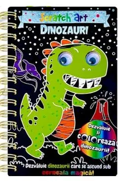 Coperta cărții Dinozauri. Scratch Art