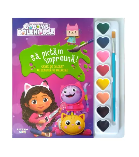 Coperta cărții Gabby's Dollhouse. Sa pictam impreuna! Carte de colorat cu pensula si acuarele