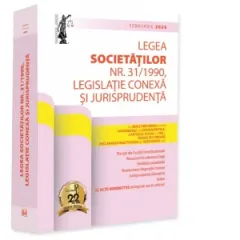 Coperta cărții Legea societatilor nr. 31/1990, legislatie conexa si jurisprudenta. Editie tiparita pe hartie alba. Editia a XI-a. Februarie 2026