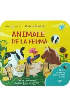 Coperta cărții Animale de la ferma. Carte cu ferestruici. Bebe invata