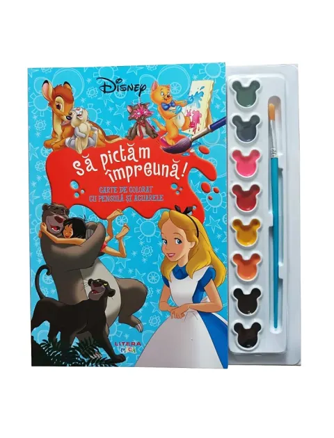 Coperta cărții Disney. Să pictăm împreună! Carte de colorat cu pensulă și acuarele