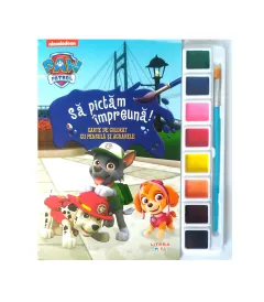 Coperta cărții Patrula Catelusilor. Sa pictam impreuna! Carte de colorat cu pensula si acuarele