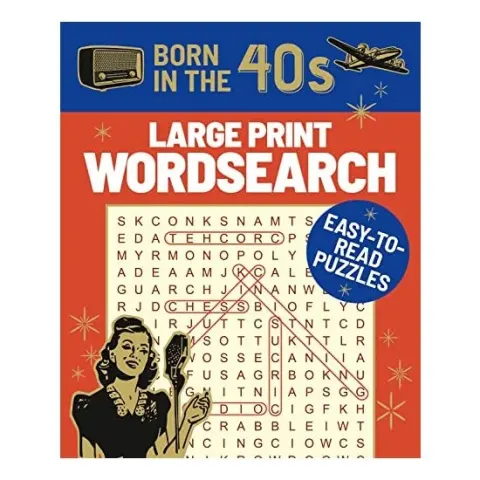 Coperta cărții Born in the 40s large print wordsearch