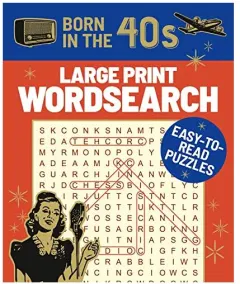 Coperta cărții Born in the 40s large print wordsearch