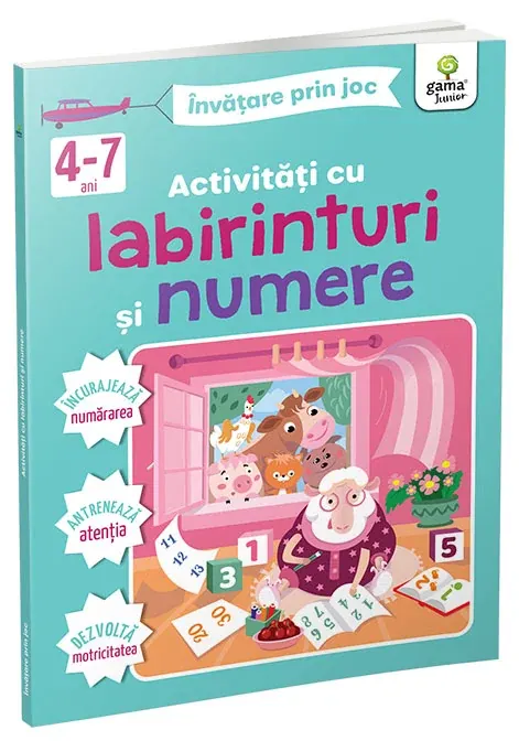 Coperta cărții Activitati cu labirinturi si numere 4-7 ani