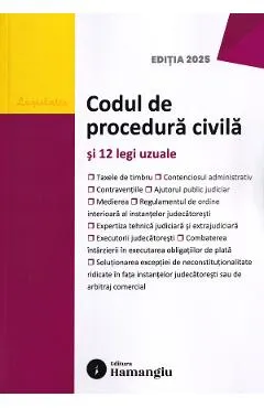 Coperta cărții Codul de procedura civila si 12 legi uzuale Act.15 septembrie 2025