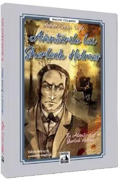 Coperta cărții Aventurile lui Sherlock Holmes. The Adventures of Sherlock Holmes