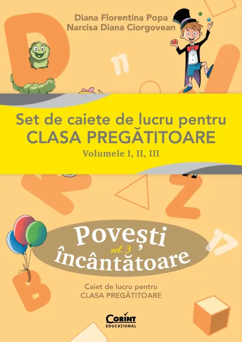 Coperta cărții Povești încântătoare. Caiet de lucru pentru clasa pregătitoare (Vol. 3)