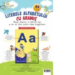 Coperta cărții Literele alfabetului cu Aramis. Planse didactice cu litere mari si mici de tipar pentru clasa pregatitoare. 32 de planse