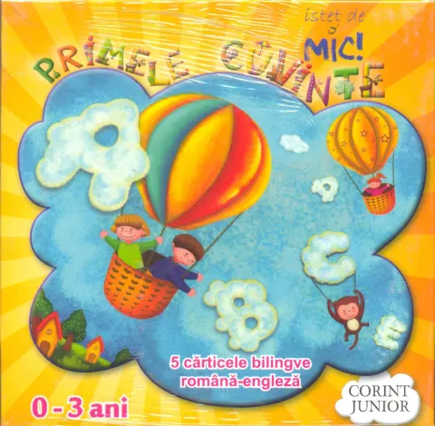 Coperta cărții Cutie Istet de mic! Primele cuvinte 0-3 ani (roman-englez)