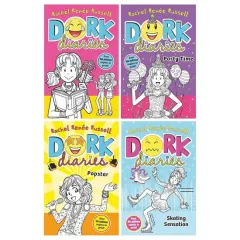 Coperta cărții Dork Diaries Series (Book 1-4) By Rachel Renee Russell 4 Books Collection Set (Dork Diaries, Dork Diaries: Party Time, Dork Diaries: Pop Star & Dork Diaries: Skating Sensation)