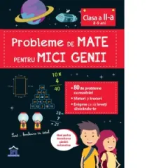 Coperta cărții Probleme de mate pentru mici genii, clasa a II-a (8-9 ani)