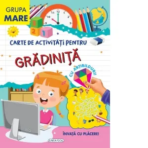 Coperta cărții Carte de activitati pentru gradinita, cu abtibilduri - Grupa mare