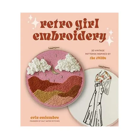 Coperta cărții Retro girl embroidery: 20 vintage patterns inspired by the 1970s