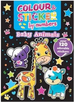 Coperta cărții Colour And Sticker By Numbers Baby Animals (Csa Cl(...)