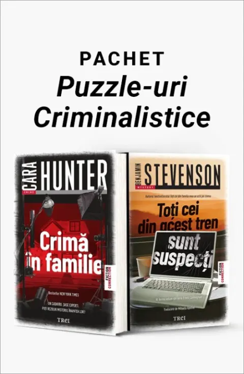 Coperta cărții Pachet Puzzle-uri Criminalistice. Crimă în familie/Toți cei din acest tren sunt suspecți - Cara Hunter