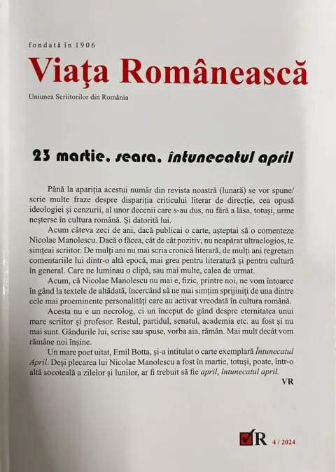 Coperta cărții Revista Viața Românească 4/2024