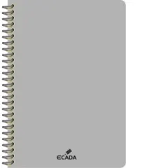 Coperta cărții Caiet A4 80 file romana, spira, coperta plastic, ECADA, culoare gri