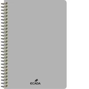 Coperta cărții Caiet A4 80 file romana, spira, coperta plastic, ECADA, culoare gri