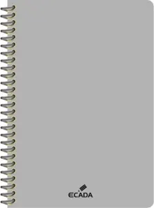 Coperta cărții Caiet A4 80 file romana, spira, coperta plastic, ECADA, culoare gri