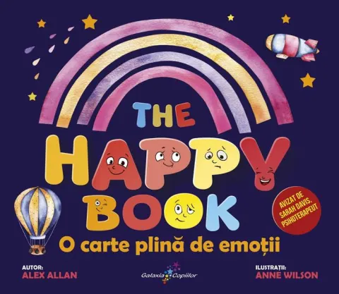 Coperta cărții The Happy Book. O carte plina de emotii