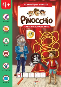 Coperta cărții Activitati de poveste. Pinocchio. Carte cu autocolante