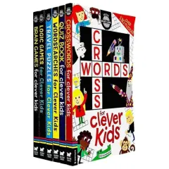 Coperta cărții Brain Games Clever Kids 6 Books Collection Set (brain Games, Travel Puzzle, Crosswords, Logic Games, Wordsearches & Quiz Book)