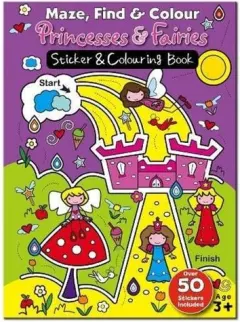 Coperta cărții Maze Find and Colour Book - Princess and Fairies