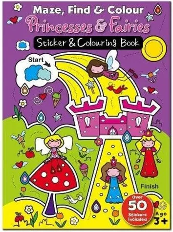 Coperta cărții Maze Find and Colour Book - Princess and Fairies