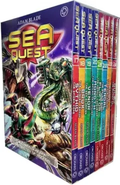 Coperta cărții Adam Blade Sea Quest Series 5 and 6 Collection 8 Books Box Set (Book 17-24) (Sythid the Spider Crab, Brux the Tusked Terror, Venor the Sea Scorpion, Monoth the Spiked Destroyer)