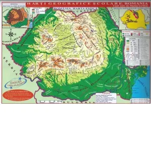 Coperta cărții Harta fizica a Romaniei pliata