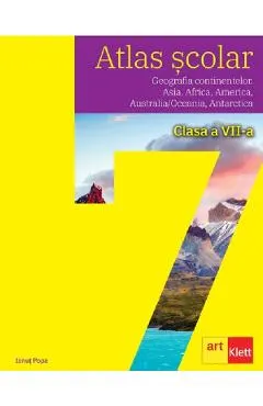 Coperta cărții Atlas scolar. Geografia continentelor - Clasa 7